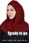 Хиджаб READY-TO-GO шик1(с чалмой) рубиновый, с монистой