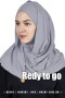 Хиджаб READY-TO-GO шик1(с чалмой) серый, с монистой