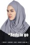 Хиджаб READY-TO-GO шик2(без чалмы) серый, с монистой