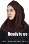Хиджаб READY-TO-GO шик2(без чалмы) шоколад,с монистой