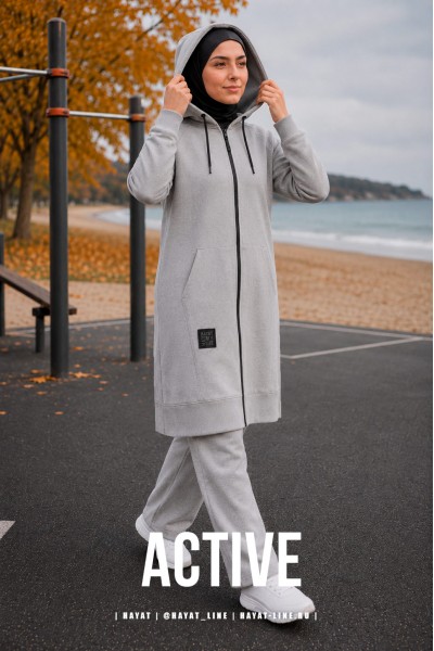 Костюм ACTIVE zip грей