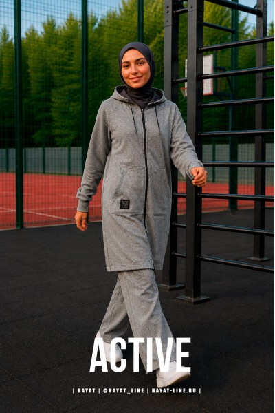 Костюм ACTIVE zip серый меланж