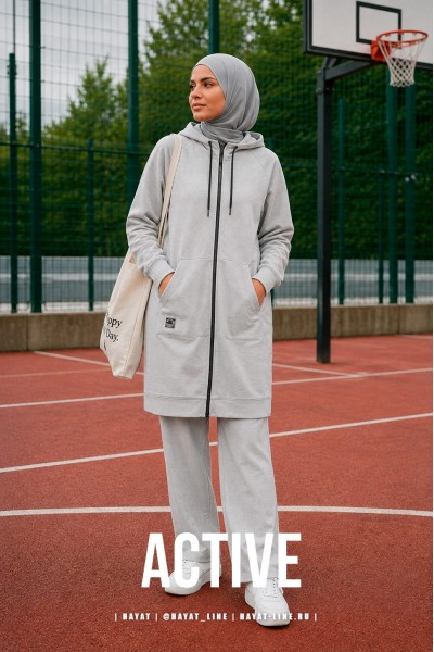 Костюм ACTIVE zip серый