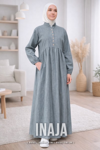 Платье ИНАЯ хлопок графит