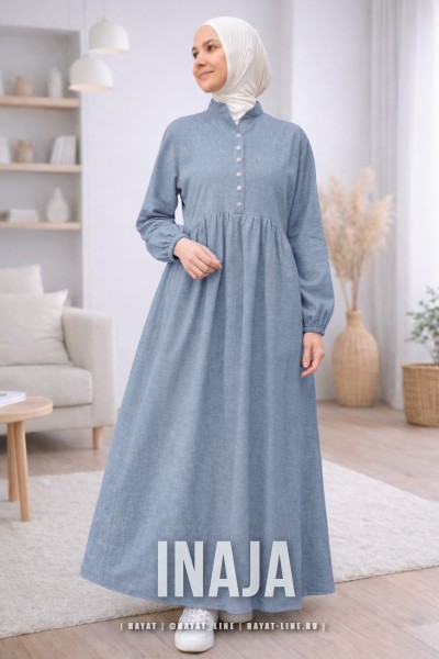 Платье ИНАЯ хлопок индиго